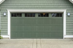 Green Garage Door with Window