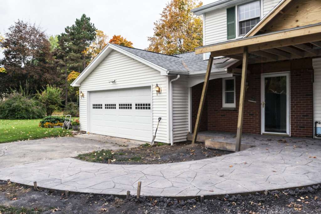Garage Door next to house